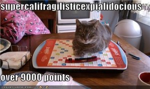 This is why I hate scrabble. Cheating cats.